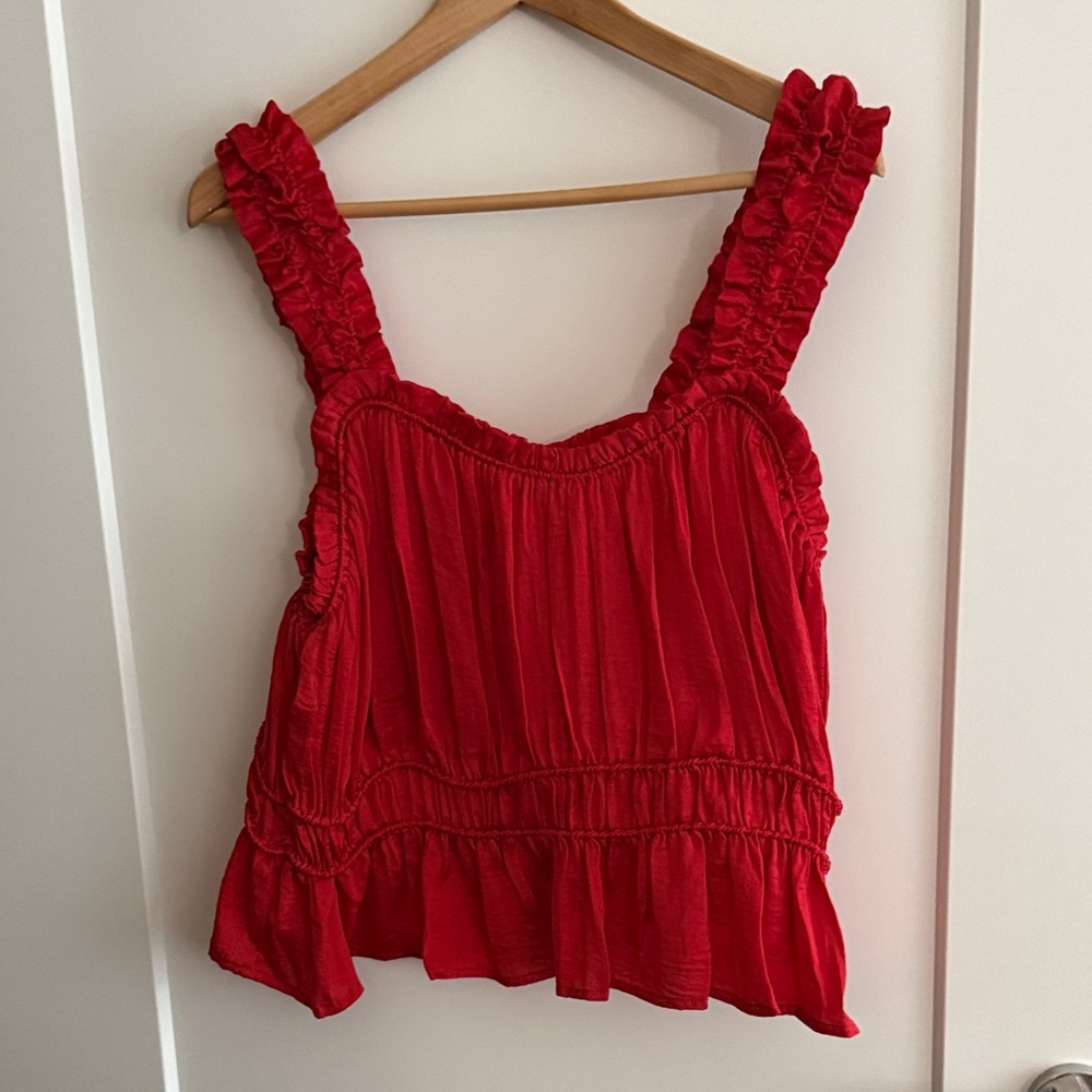 ARULA Scarlet Ruffled Blouse